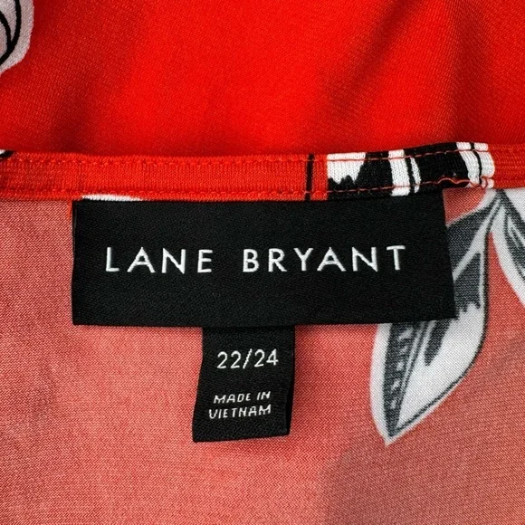 Lane Bryant Floral Faux Wrap Maxi Dress Red & White Size 22/24 - Picture 9 of 10